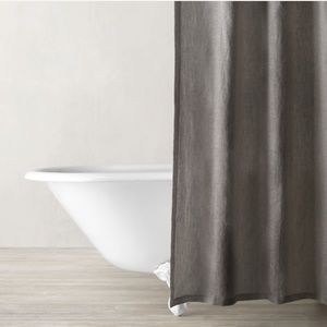 Restoration Hardware | Stonewashed Belgian Linen Shower Curtain | Graphite